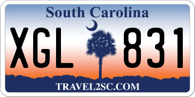 SC license plate XGL831