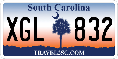 SC license plate XGL832