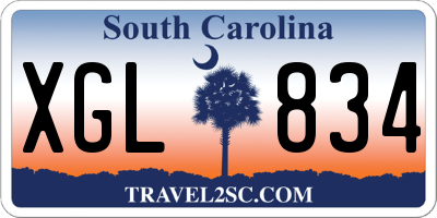 SC license plate XGL834