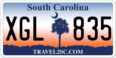 SC license plate XGL835