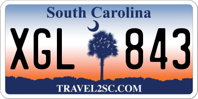 SC license plate XGL843