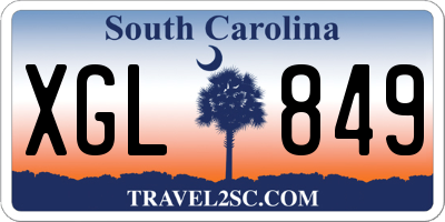 SC license plate XGL849
