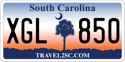 SC license plate XGL850