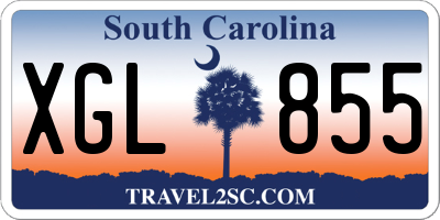 SC license plate XGL855