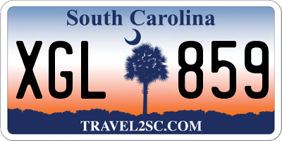 SC license plate XGL859