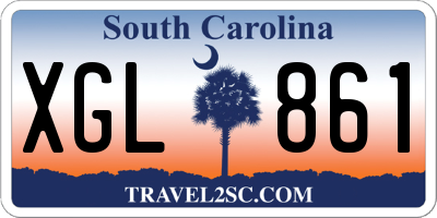 SC license plate XGL861
