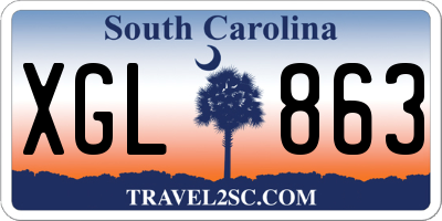 SC license plate XGL863