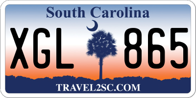 SC license plate XGL865