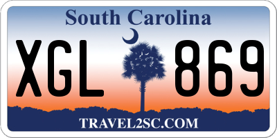 SC license plate XGL869