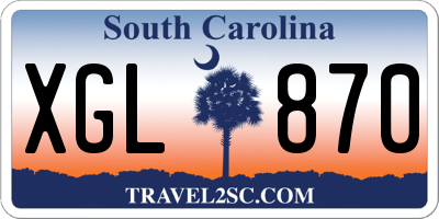 SC license plate XGL870