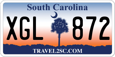 SC license plate XGL872
