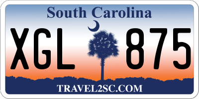 SC license plate XGL875