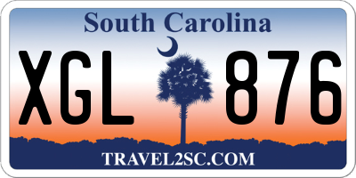 SC license plate XGL876