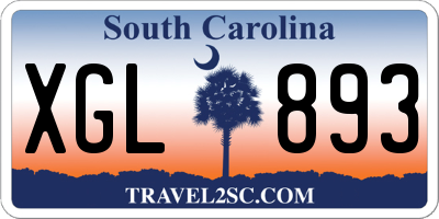 SC license plate XGL893