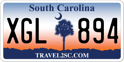 SC license plate XGL894