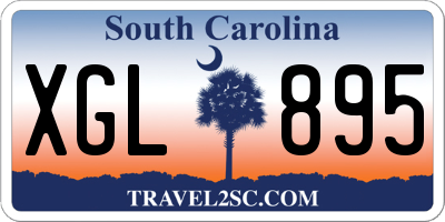 SC license plate XGL895