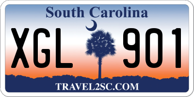 SC license plate XGL901