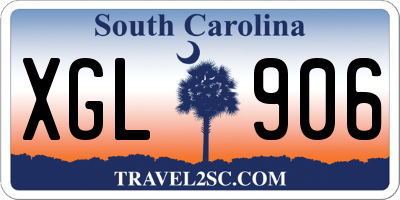 SC license plate XGL906