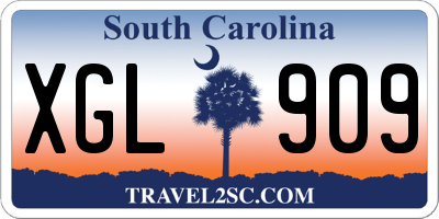 SC license plate XGL909