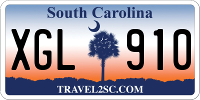 SC license plate XGL910