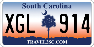 SC license plate XGL914