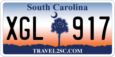 SC license plate XGL917