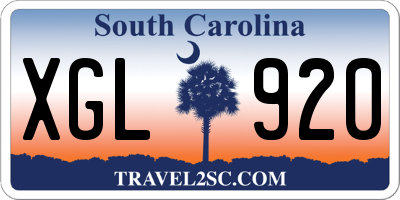 SC license plate XGL920