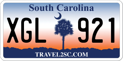 SC license plate XGL921