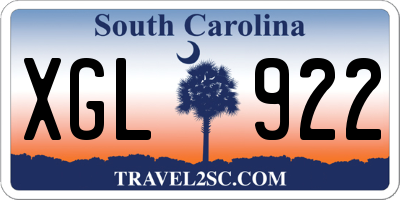 SC license plate XGL922