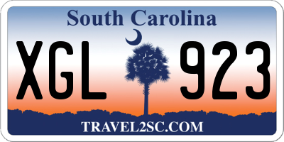 SC license plate XGL923