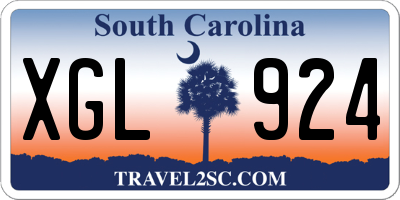 SC license plate XGL924