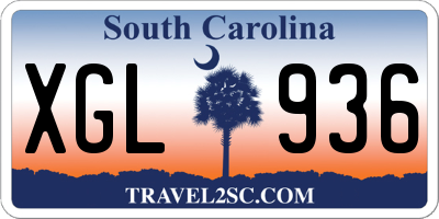 SC license plate XGL936