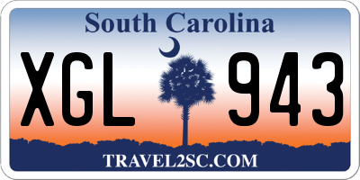 SC license plate XGL943