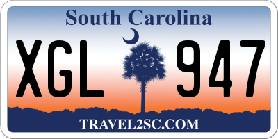 SC license plate XGL947