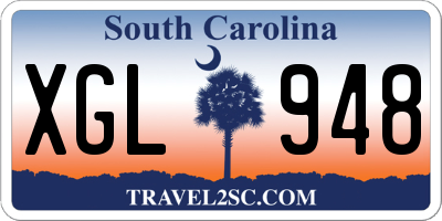 SC license plate XGL948