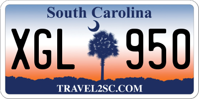 SC license plate XGL950