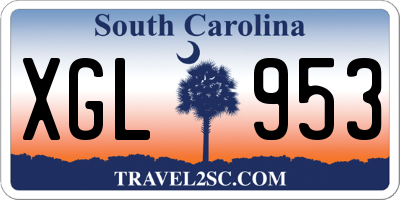 SC license plate XGL953