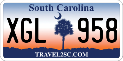 SC license plate XGL958