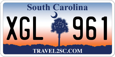 SC license plate XGL961