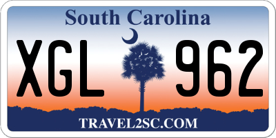 SC license plate XGL962
