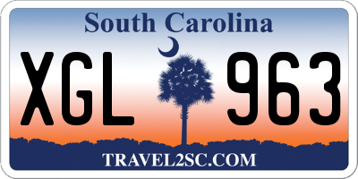 SC license plate XGL963