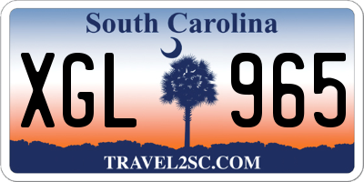 SC license plate XGL965