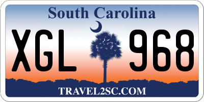 SC license plate XGL968