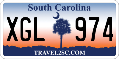 SC license plate XGL974