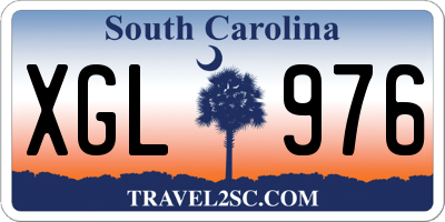 SC license plate XGL976