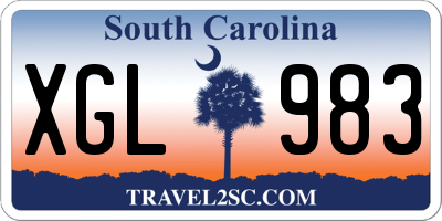 SC license plate XGL983