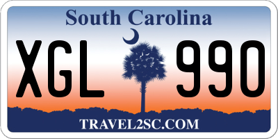 SC license plate XGL990