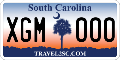 SC license plate XGM000