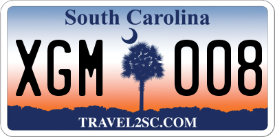 SC license plate XGM008
