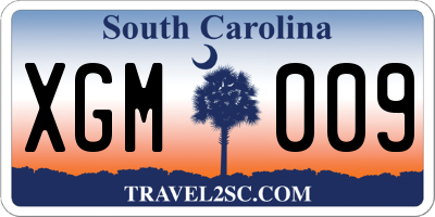 SC license plate XGM009
